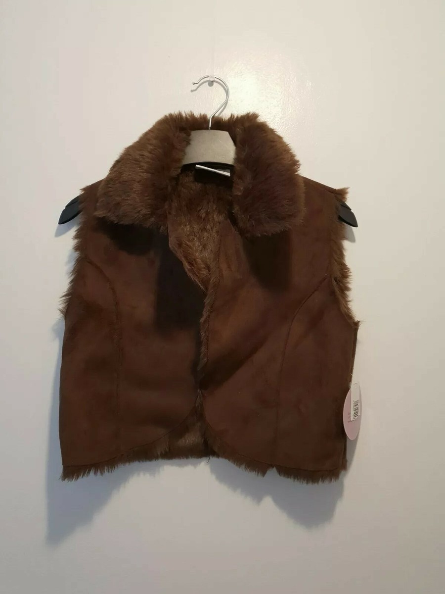 Gilet Fausse Fourrure Matalan – Marron, Taille 8, Neuf Avec étiquettes, Papaya