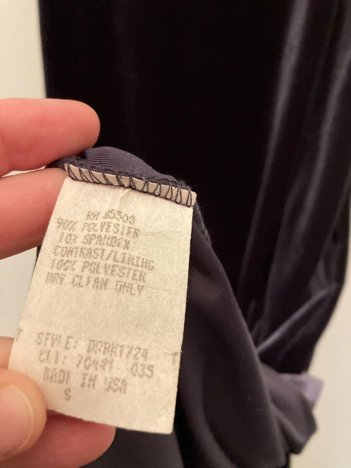 Maxi Vestido Largo Hada De Colección Y2K XOXO Para Mujer Pequeño Púrpura Oscuro Terciopelo Cuentas Foto 2 de 4