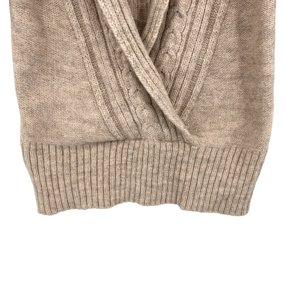 Suéter envolvente Banana Republic mezcla de lana alpaca para mujer mediano beige tejido Foto 4 de 4