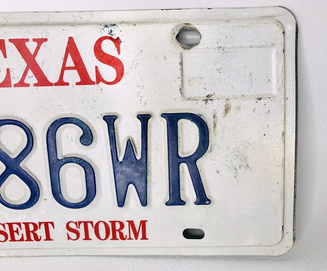 Rare Texas License Plate Army Desert Storm Veteran Tag DM86WR Collector eBay