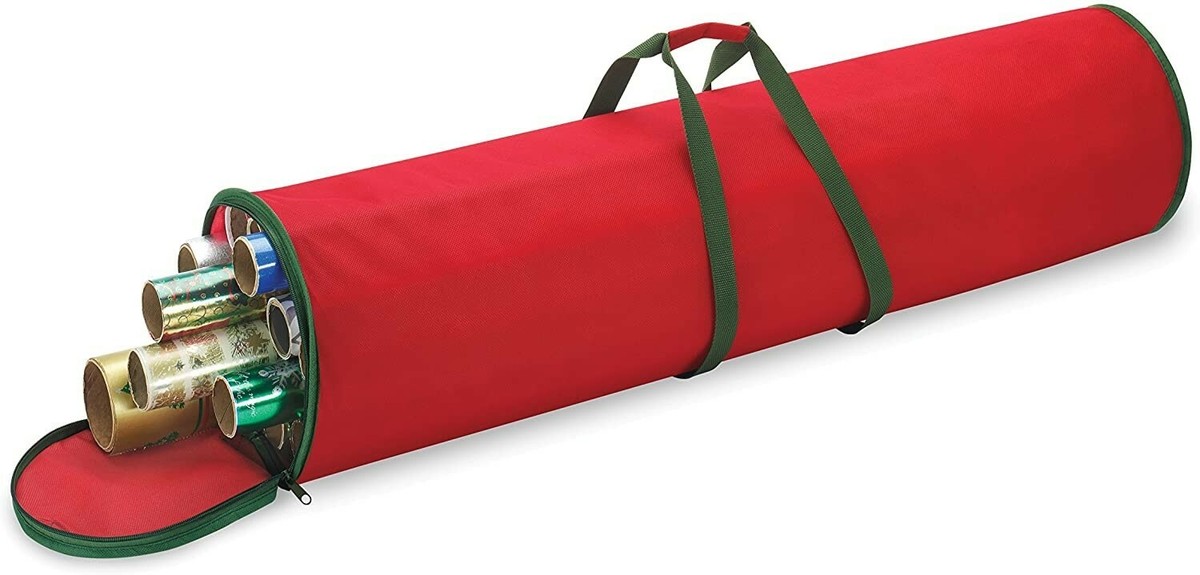 Whitmor Christmas Gift Wrap Storage Bag, 40 in 12 Rolls, New, Ships Free