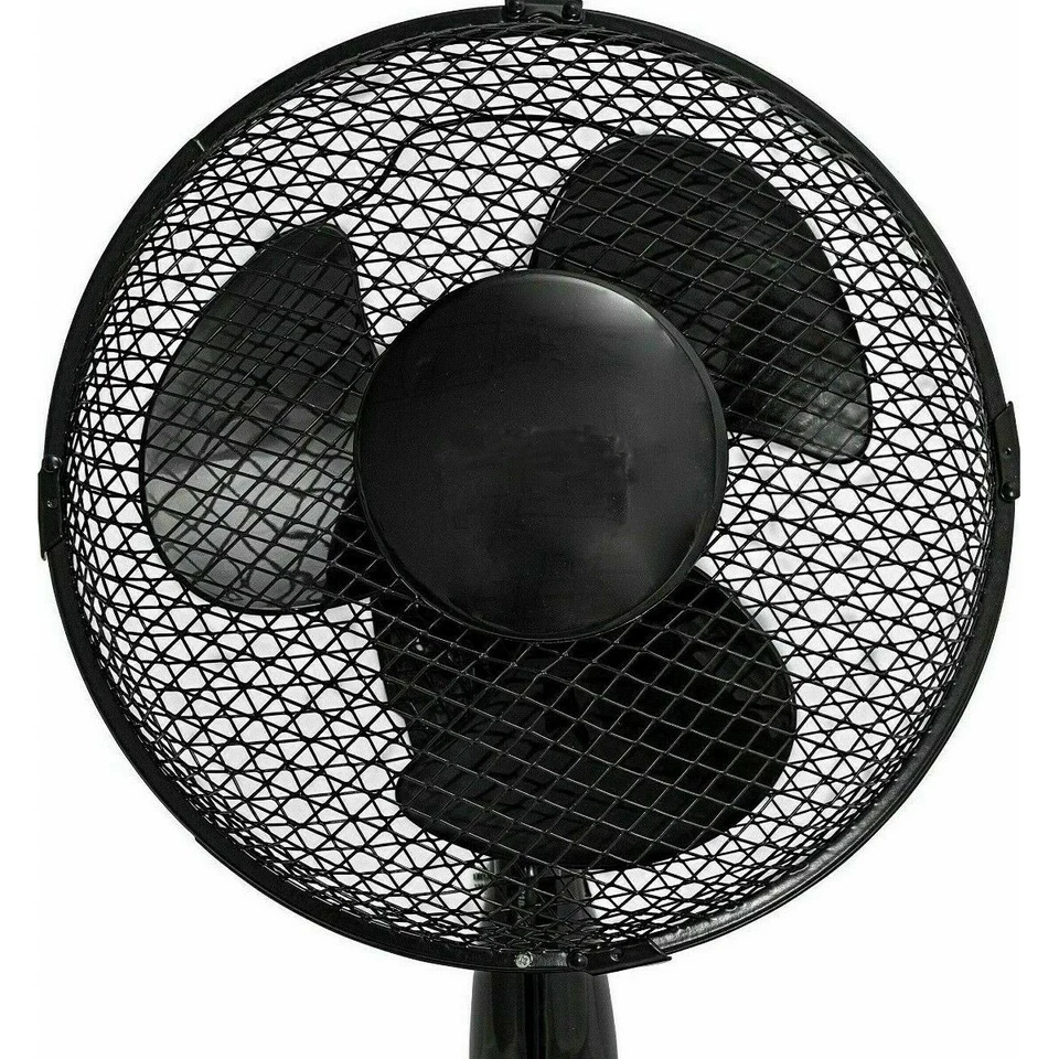 Black 9" Inch Small Oscillating 2 Speed Air Cooling Room Desk Work Top Fan - Image 4 of 4