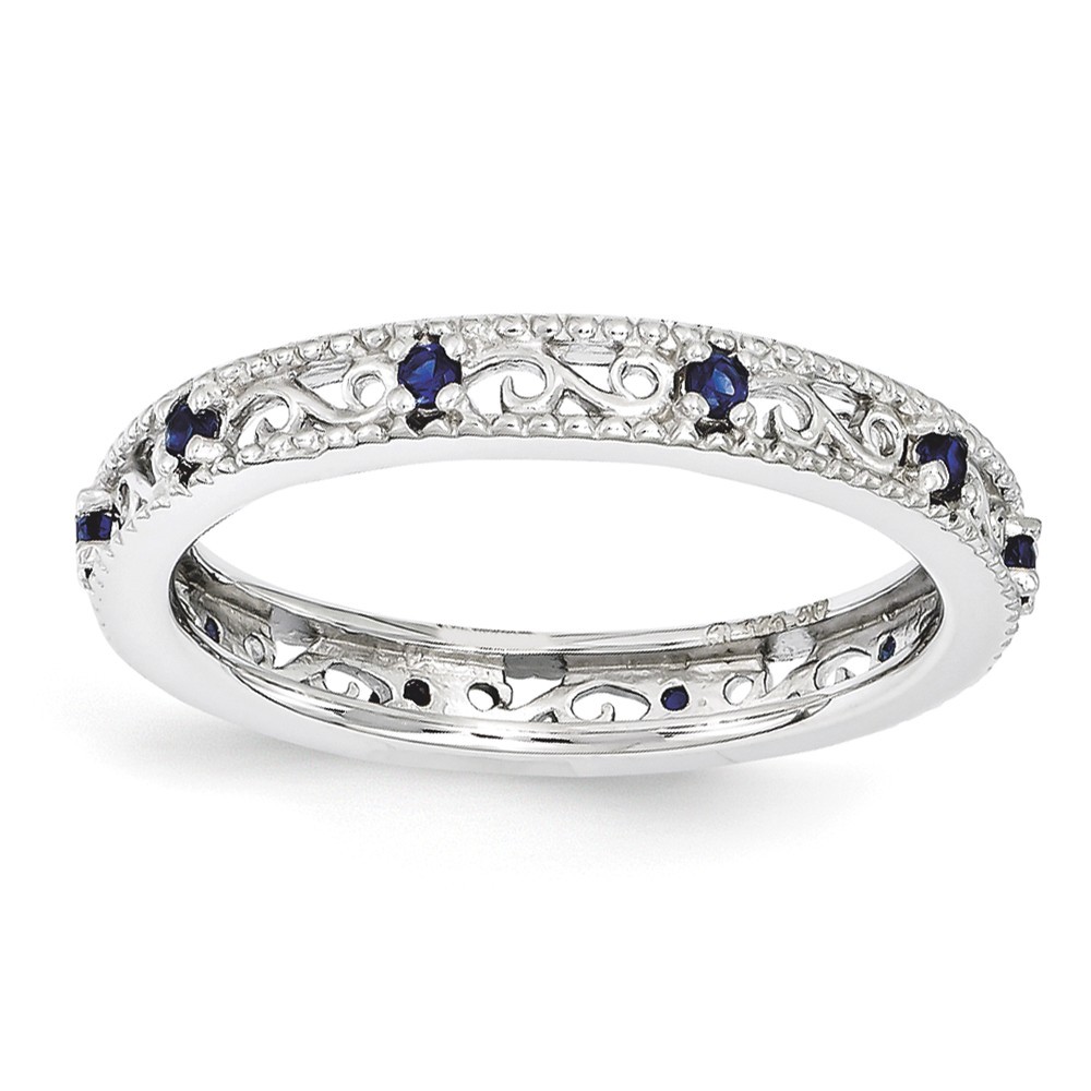 Sterling Silver Stackable Expressions White Sapphire Filigree Ring Sterling Silver Stackable Expressions White Sapphire Filigree Ring