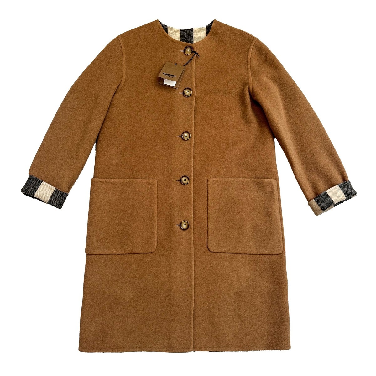 New Authentic Burberry Tisbury Reversible House Check/ Mid
