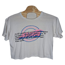 Vintage 80s AVIA Crop Top Shirt Womens XL 26x21 For Athletic Use Only Baggy USA