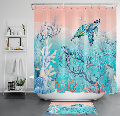 Duschvorhang Ozean-Motiv – 180x180 Cm, Wasserdicht, Mit 12 Haken, Polyester