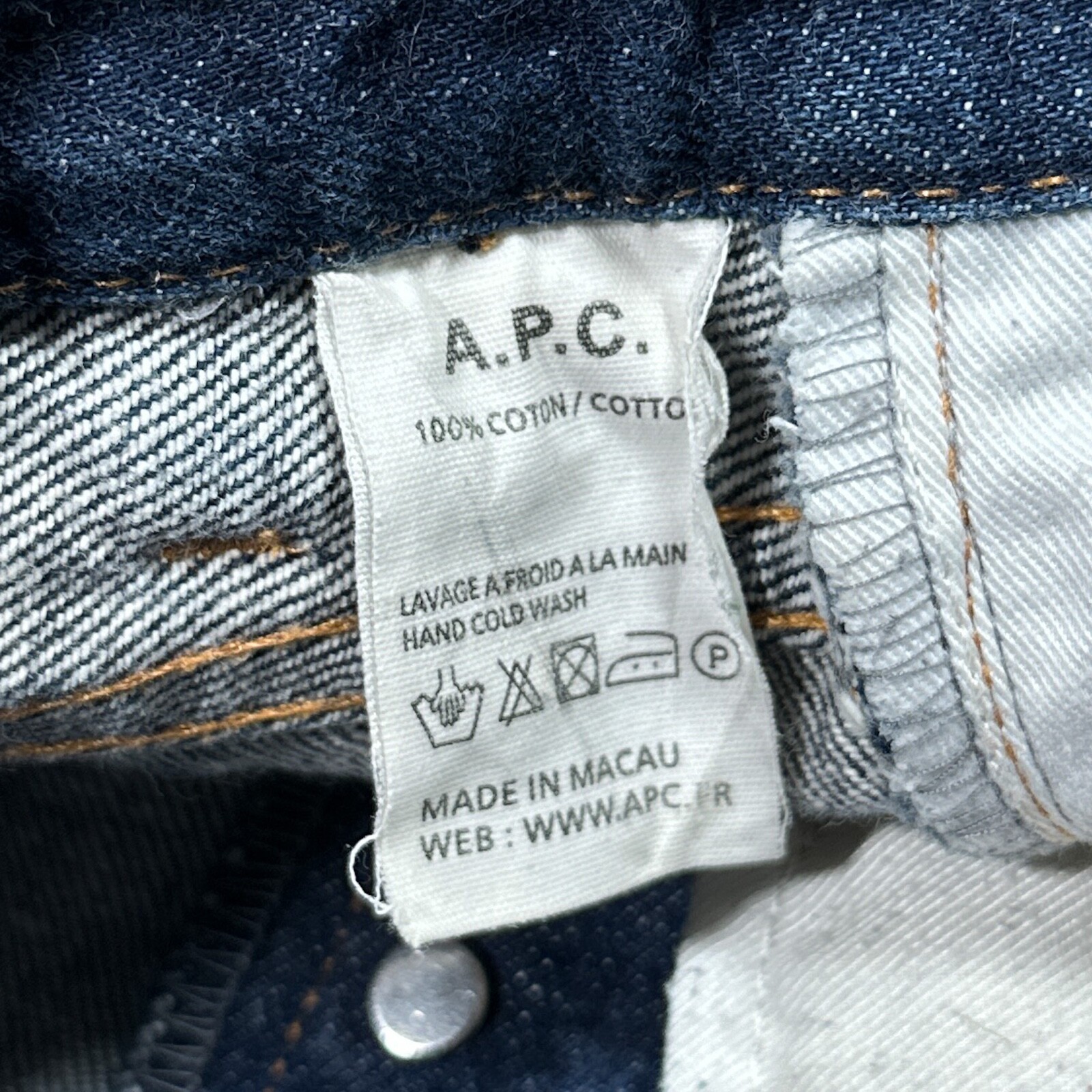 APC New Cure H Selvedge Blue Low Waist Slim Straight Denim Jeans Mens 33 eBay