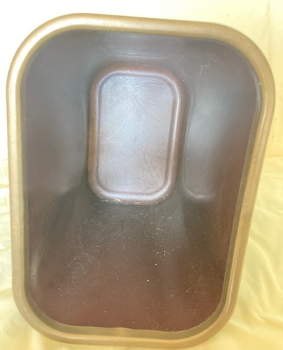 FREDDO CESTINO RIFIUTI VINTAGE METÀ SECOLO STILE MODERNO DAMIGELLA SUPPORTO METALLO MARRONE - Foto 5 di 6
