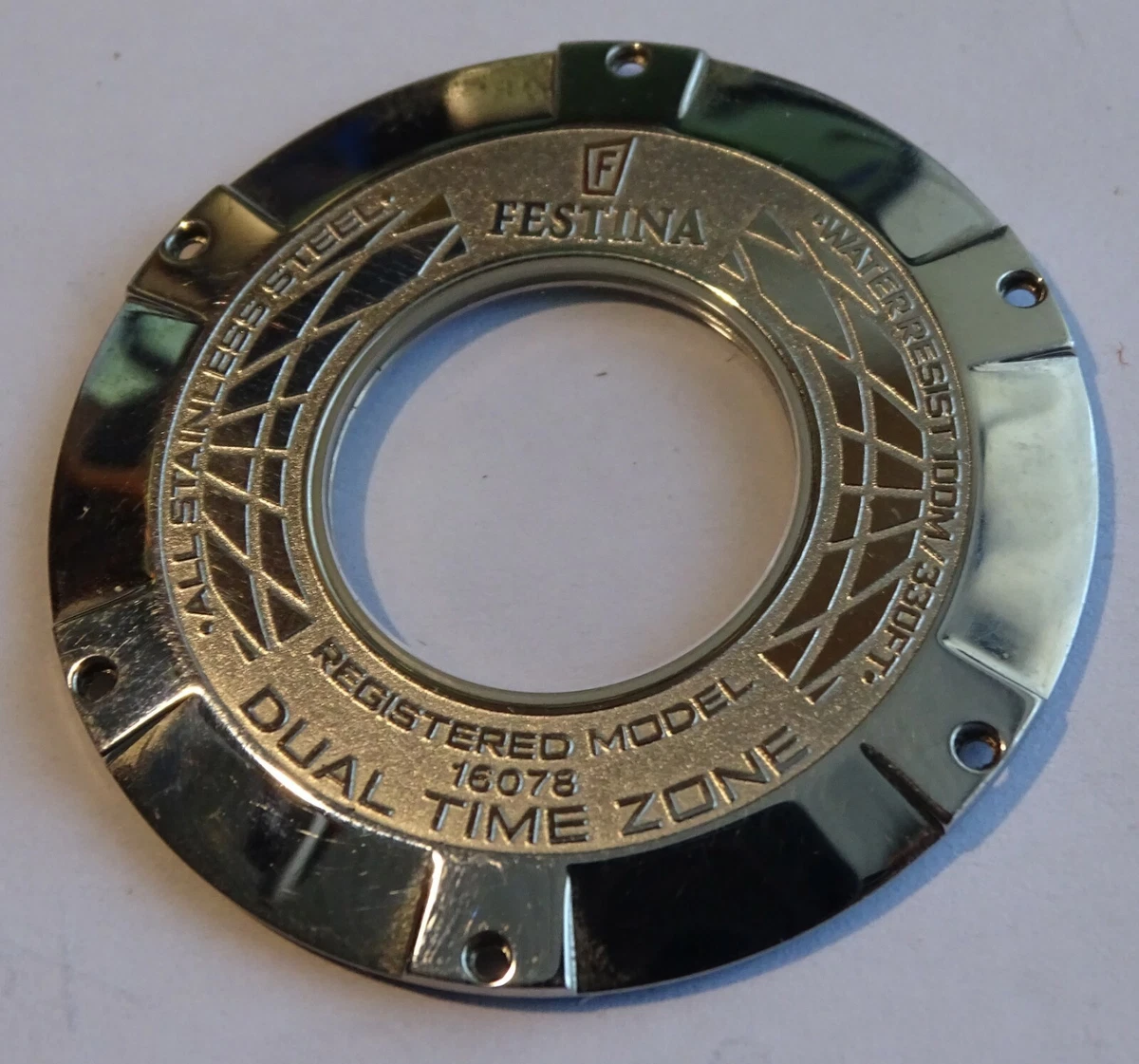 FESTINA DUAL TIME ZONE MODEL 16078 CASEBACK WATCH