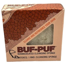 Vintage BUF PUF Non-medicated Facial Cleansing Sponge Round