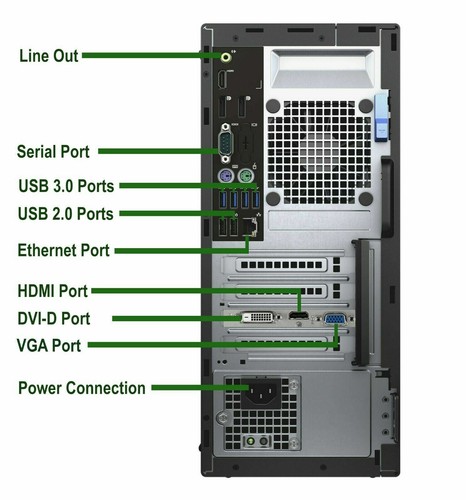 Gaming Dell 7040 MT i5 6th 16GB, 1TB+256GB NVMe SSD NVIDIA GT 730 Wi-Fi Win10 PC - Picture 5 of 10