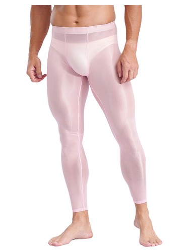 Sexy Pantalones de Compresión Para Hombres Ultra Delgados Sedosos Transparentes Brillantes Elásticos Medias Pantalones  - Imagen 30 de 50