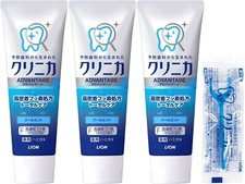 Set 3 Packs Lion Clinica Toothpaste Cool Mint Flavor 130g Free Shipping