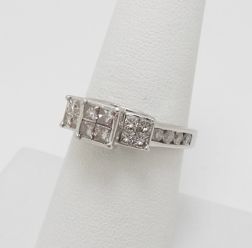 1CT Natural Diamond Engagement Anniversary Wedding Bridal Ring 10K White Gold - Image 2 of 4