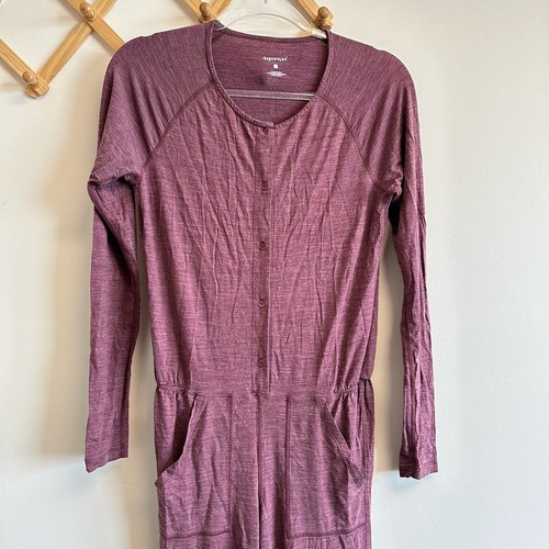 Conjunto Mono Pijama Rojo Borgoña Dagsmejan Top S Pantalones Lana Merino L/S Botón - Imagen 7 de 9