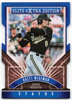2015 Rhett Wiseman Panini Elite Extra Edition Blue Status Die Cut Rookie 022/100
