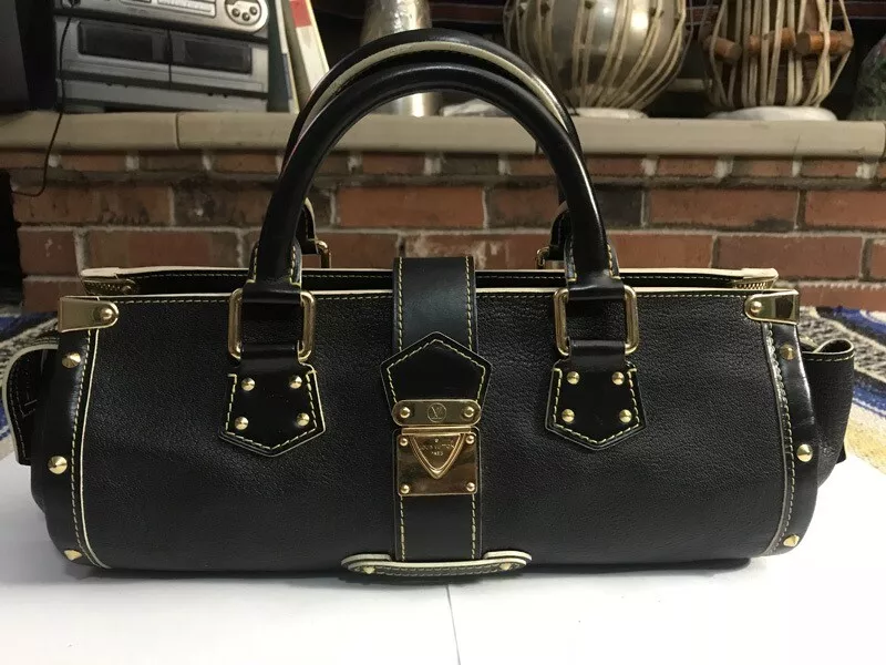 Bolso Largo de Cuero Negro Louis Vuitton L'Epanoui PM Suhali EXCELENTE  ESTADO