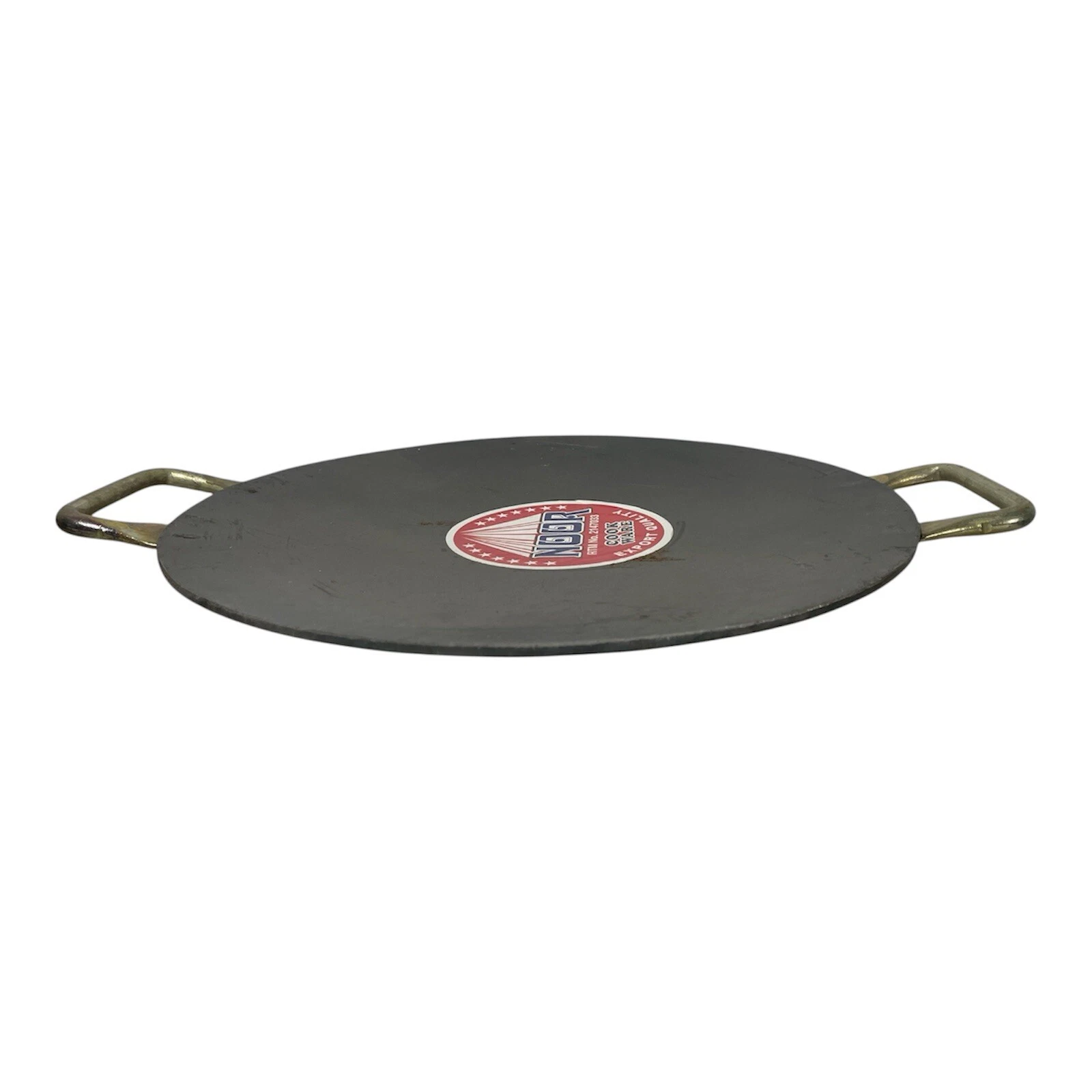 Flat Iron Round Fry Griddle Grill Roti Dosa Tawa Tava with Double Handles 14''