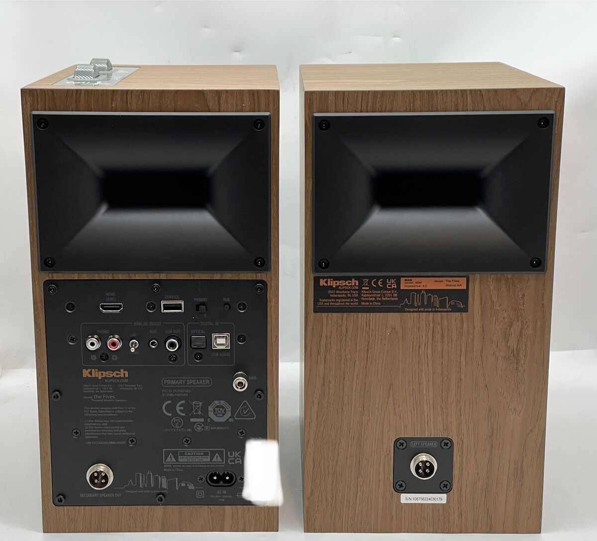 Klipsch The Fives Powered Speakers Natural/Grey New Open Box Klipsch The Fives Powered Speakers Natural/Grey New Open Box