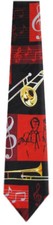 Men's Wind Instrument Trombone Musical Theme Novelty Necktie