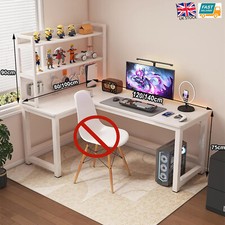 L Shaped Corner Computer Desk Work Desk With Storage Shelf Home Office Desk UK
