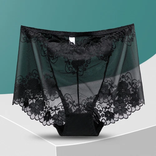 3 Stück Damen Spitzen Unterwäsche Nahtlos Dessous Slips Hohl Transparent Höschen - Bild 13 von 30