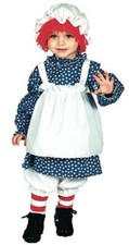 GIRLS TODDLERS RAG RAGGEDY ANN DOLL HALLOWEEN COSTUME 2-4T 12112