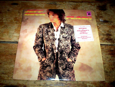 JEFF BECK Rod Stewart ( FLASH ) ORIG 1985 VINYL LP in shrink w/ HYPE sticker NM-