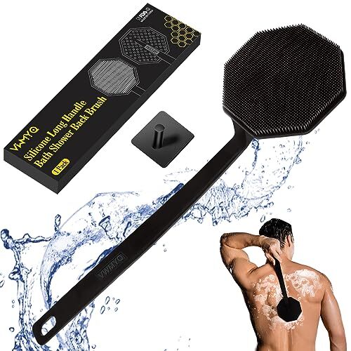 Silicone Back Scrubber For Shower New Upgrade Long Handle Silicone Body Scrubber - Picture 1 of 7