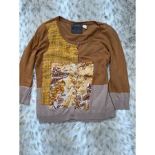 Anthropologie Guinevere Women's Patchwork Cardigan Mix Of Colors Textures M