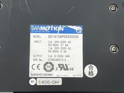 NEW Sanyo Denki Sanmotion QS1A15AP0XXXXS00 AC Servo Drive | eBay