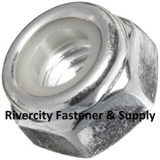 (2) M10-1.25 Fine Thread Nylon Insert Lock Stop Nut Steel M10x1.25 10mm x 1.25