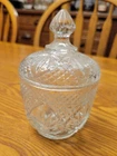 Vintage Anchor Hocking  Clear Glass 5” Covered Candy Dish Bowl