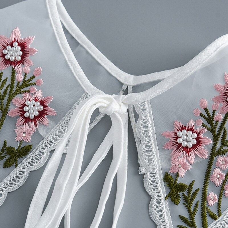 Embroidery False Collar Elegant Hollowout Floral Collar Casual