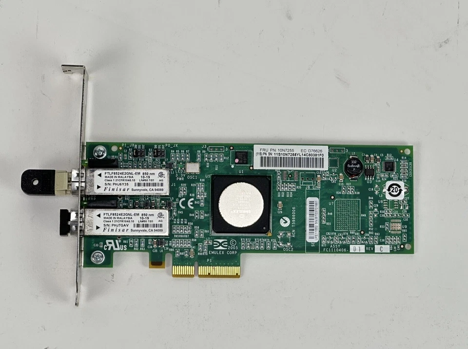 IBM Emulex 5774 10N7255 4Gb Dual port PCIe x4 Fiber Channel Host Bus Adapter - Image 3 of 4