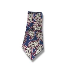Christian Dior Monsieur Tie Vintage Silk Paisley Made in USA Italy Burgundy Navy