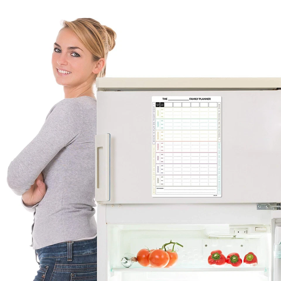 Magnetic Fridge FAMILY PLANNER Chore Rota Board Weekly Drywipe A3 Task Chart Pen - Image 2 of 4