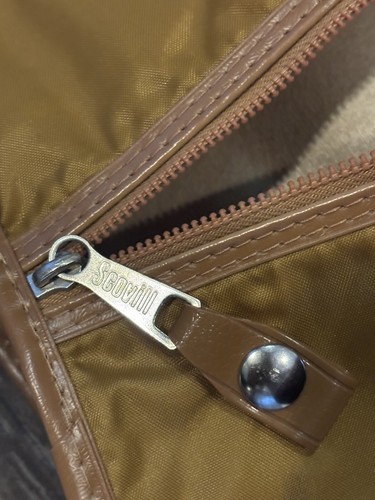 Vintage Samsonite Brown Leather Bi-Fold Hanging Garment Travel Bag Luggage - Picture 7 of 11