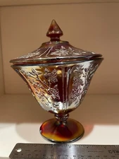 Sharon “Cabbage Rose”  Covered Candy Dish Glass Jar