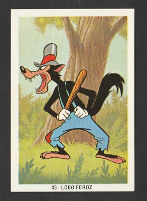 Fher 1970s Spain Spanish Walt Disney Trade Card #43 Big Bad Wolf Silly Symphony