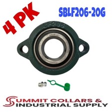  4 PIECES 1-1/4" LIGHT DUTY 2 Bolt Flange Bearing, SBLF206-20G SBLF206