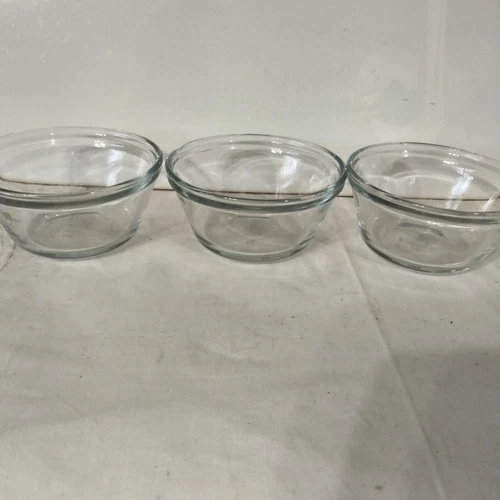 Anchor Hocking Clear Glass Set Of 3 6oz 177ml Custard Cups