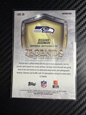 2025 Topps Chrome Richard Sherman Refractor Legends of the