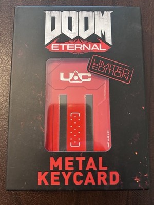 Bethesda Doom Eternal Limited Edition UAC Includes Display Stand Metal Keycard