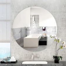 Self-Adhesive Frameless Unframed Bathroom Bedroom Wall Acrylic Mirror Round