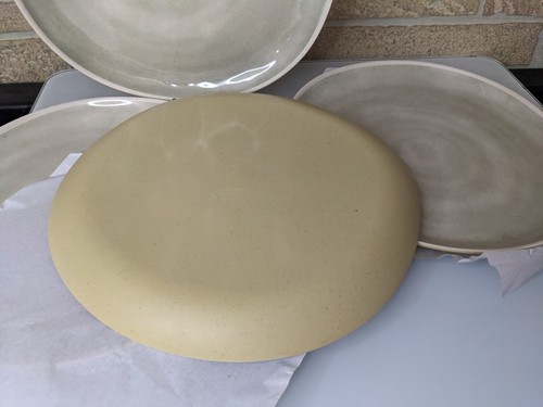 Four (4) Hearth & Hand Bamboo Tonal ~ NATURAL/CREAM 11" Dinner Plates - Picture 2 of 6