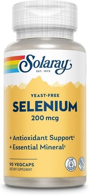 Solaray Selenium, Yeast Free, 200 mcg, 90 Veg Caps