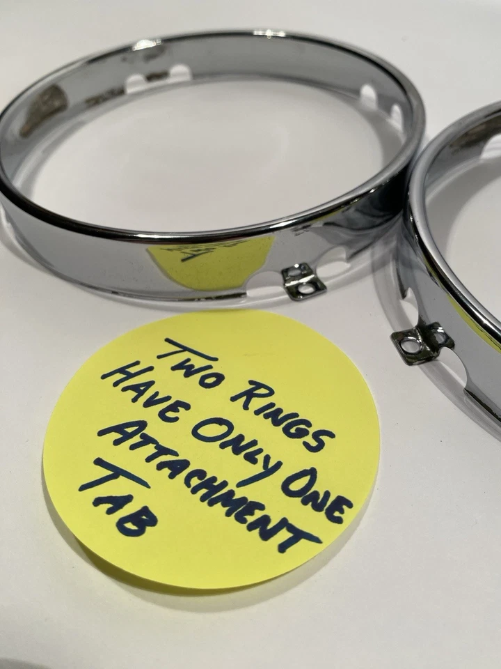 JUEGO DE 4 ANILLOS FAROS CROMADOS MERCEDES R107 W116 560 450SL SEL 300SD ¡Ver fotos! Foto 3 de 4