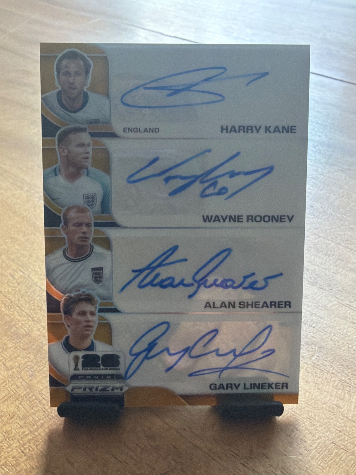 2026 prizm fifa world cup england quad auto kane rooney shearer lineker gold /10 view 1