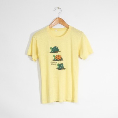 Vintage 80s Cayman Islands Turtle Drawing T Shirt Mens Small - Single Stitch USA